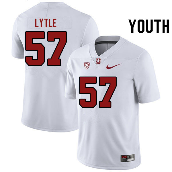 Youth #57 Spencer Lytle Stanford Cardinal College Football Jerseys Stitched Sale-White - Click Image to Close